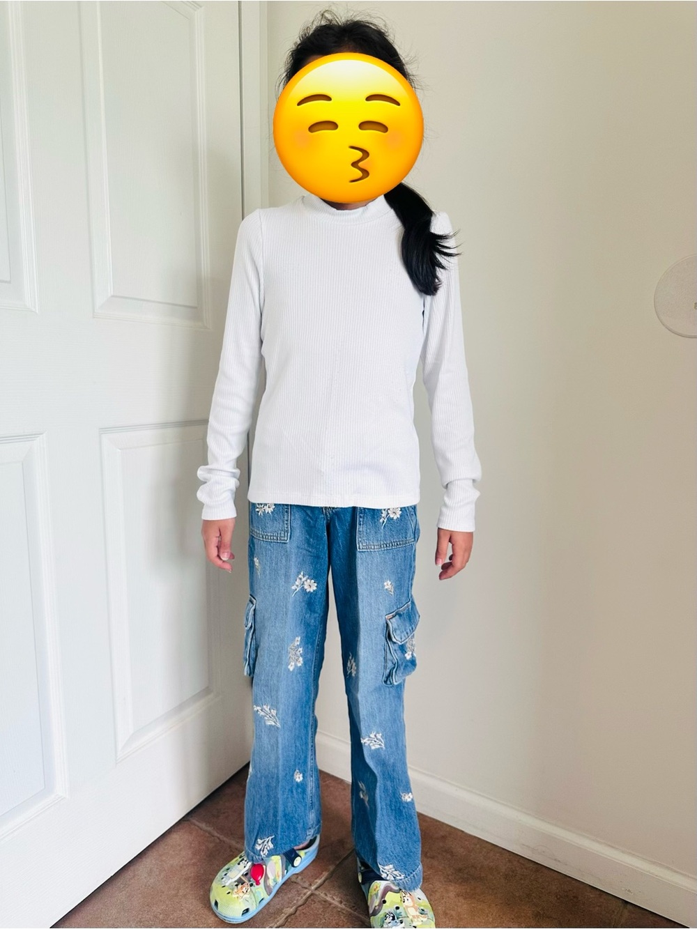 abercrombie kids Blue Distressed Cargo Jeans
